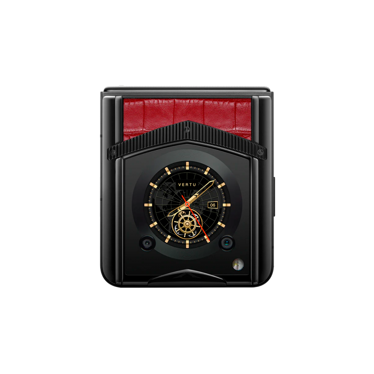 VERTU IRONFLIP PHONE FLAME RED ALLIGATOR SKIN