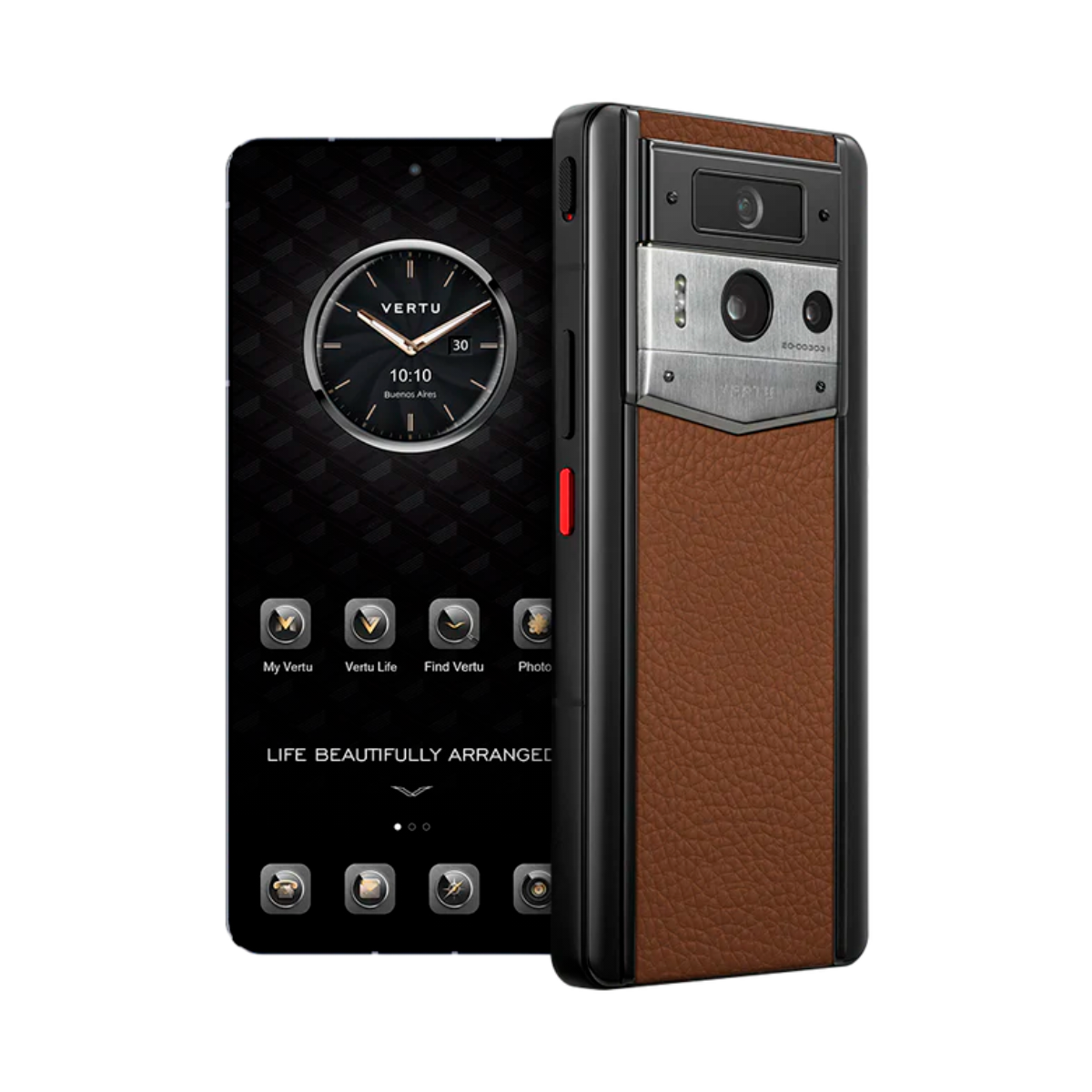 VERTU METAVERTU 2 PHONE WEB3 AI CARAMEL BROWN CALFSKIN (SILVER CASE)
