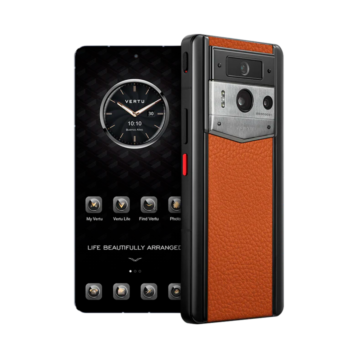 VERTU METAVERTU 2 PHONE WEB3 AI DAWNING ORANGE CALFSKIN (SILVER CASE)