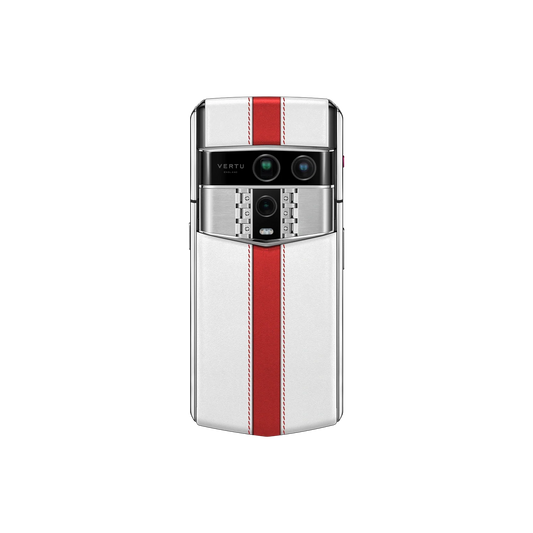VERTU AGENT Q PHONE WORLD CUP 2026 ENGLAND CALFSKIN with calf leather, shown from the back and the front