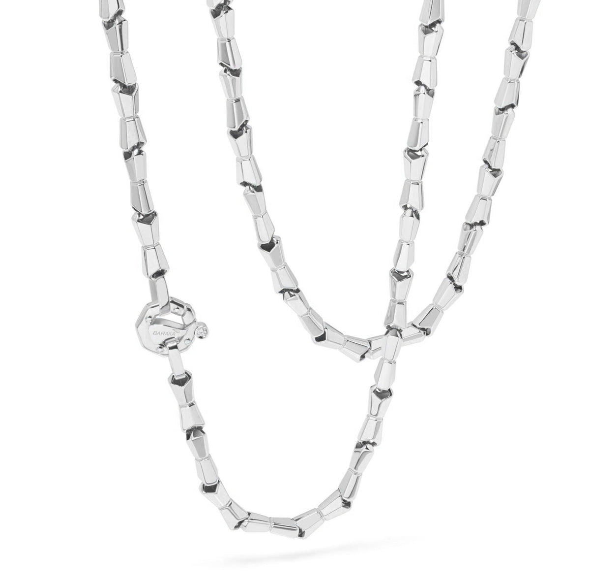 Baraka Nexus Chain GC301071BILU-02, a men's chain in white gold set with diamonds