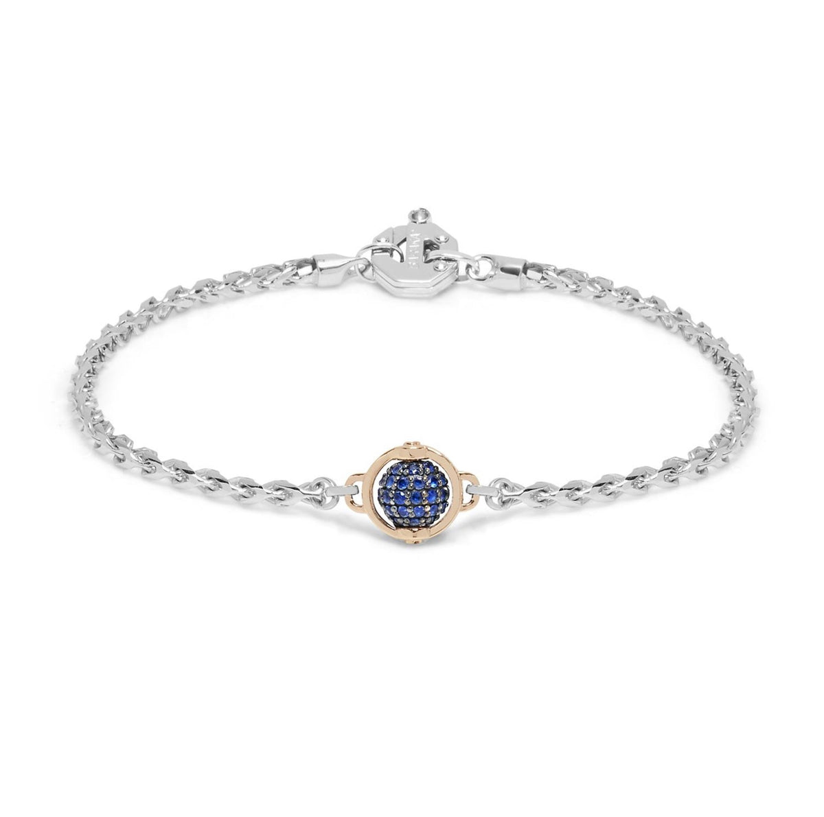 Baraka Bracelet BR316001BRZA-53, a men's bracelet in rose and white gold and stainless steel set with diamonds