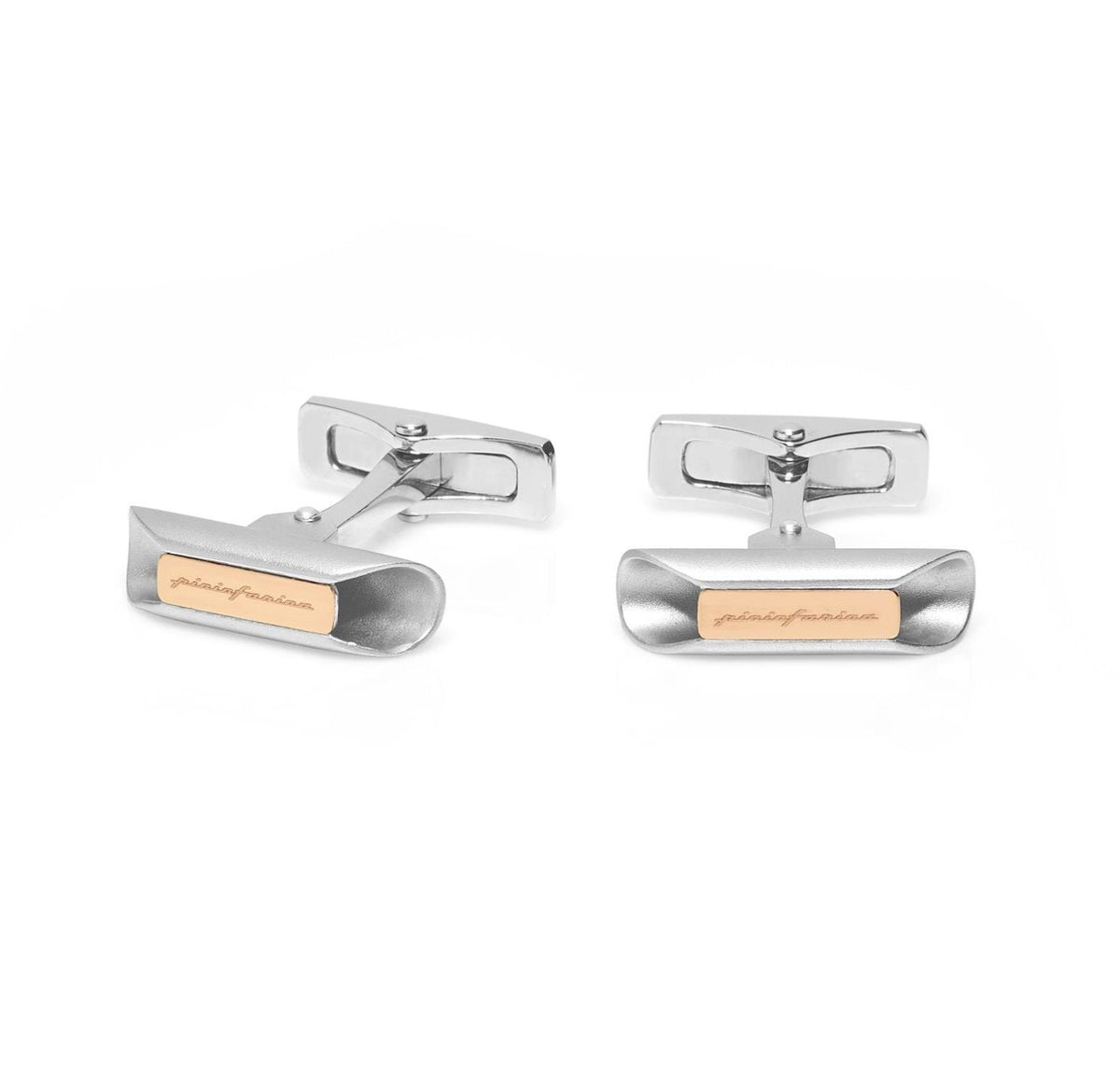 Baraka Cufflinks PS293281ROAG, a men's pair of cufflinks in rose gold and silver