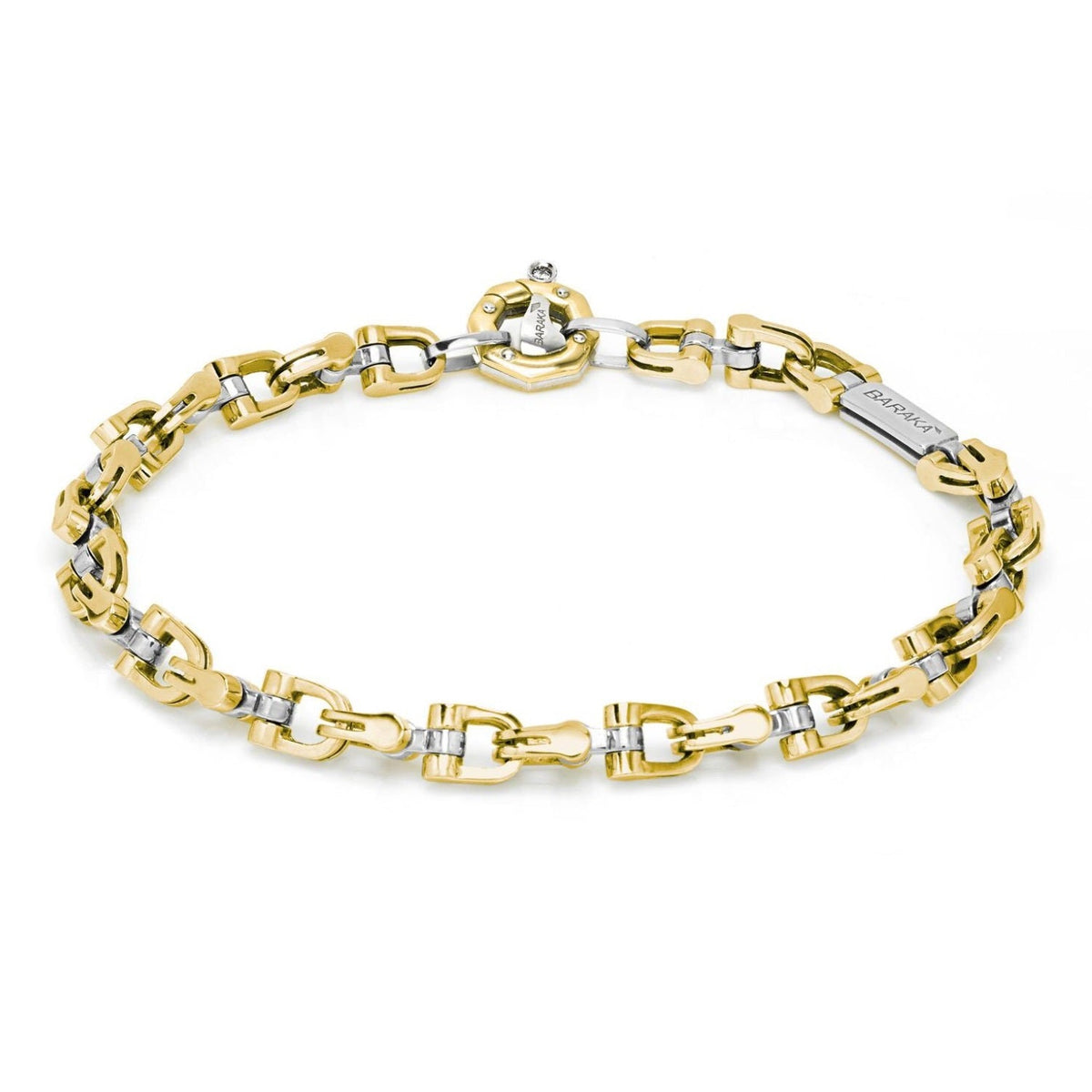 Baraka Ritmika Bracelet BR261201GBLU-02, a men's bracelet in white and yellow gold set with diamonds