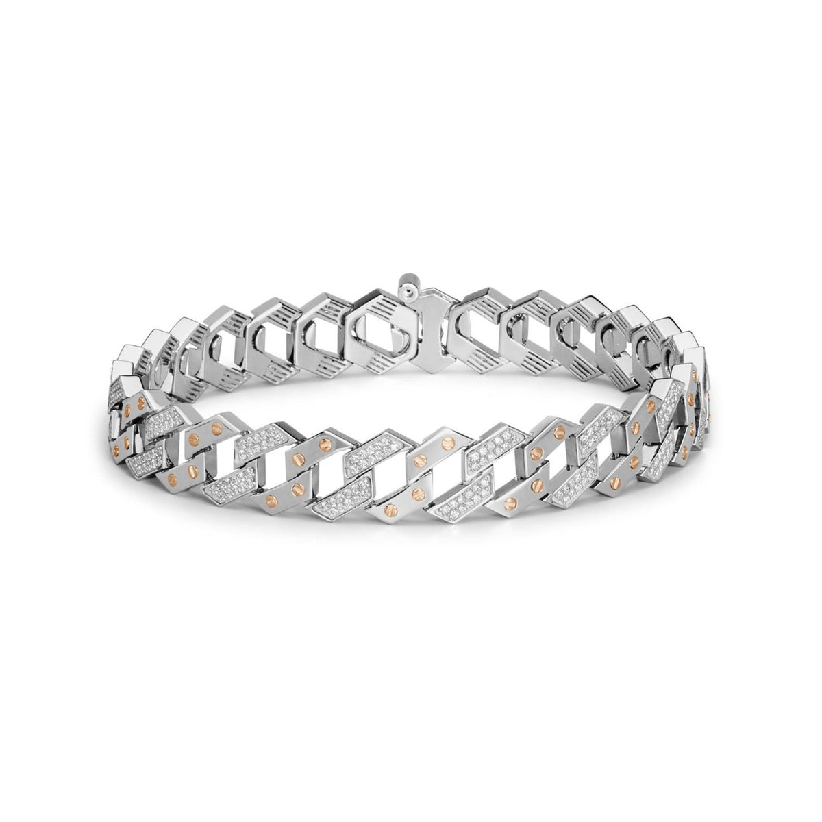 Baraka Ritmika Bracelet BR324011BRDB, a men's bracelet in rose and white gold set with diamonds