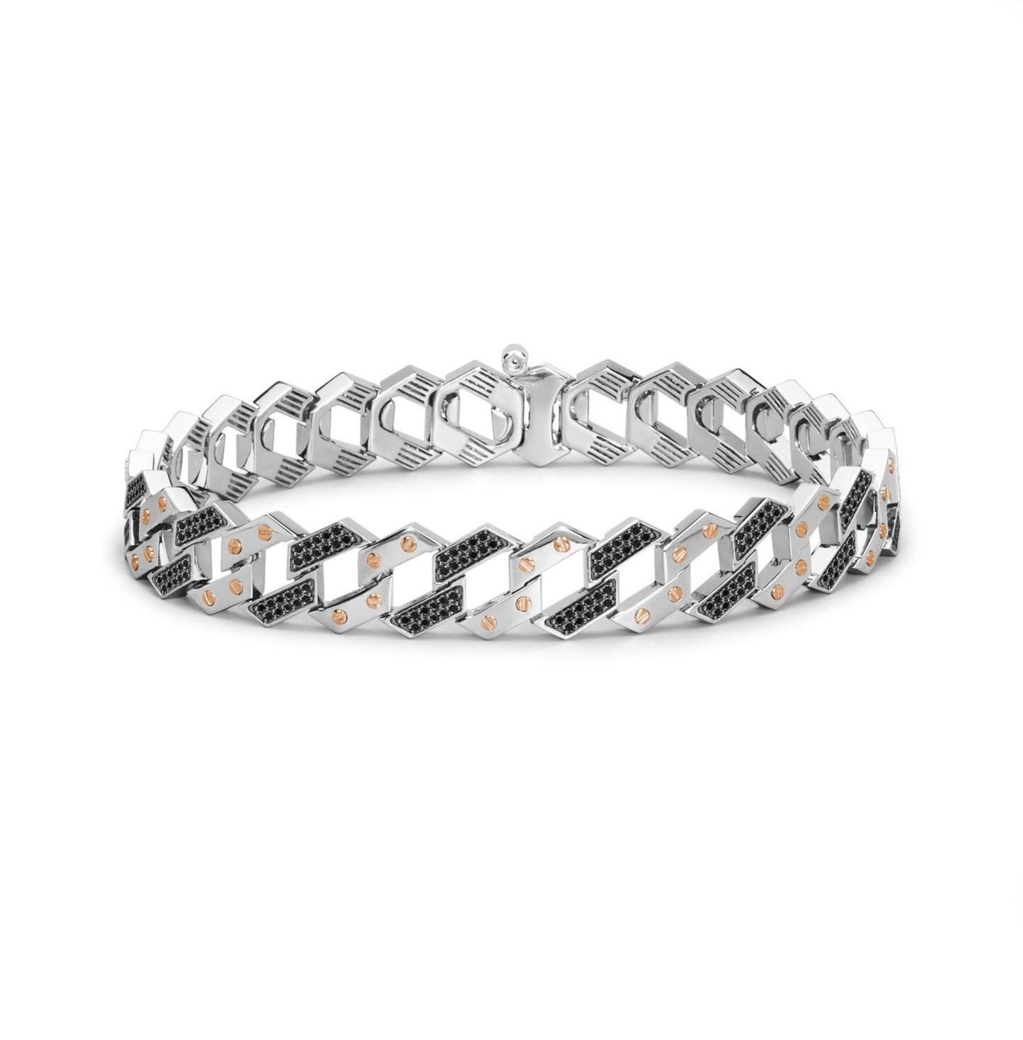 Baraka Ritmika Bracelet BR324011BRDN, a men's bracelet in rose and white gold set with diamonds