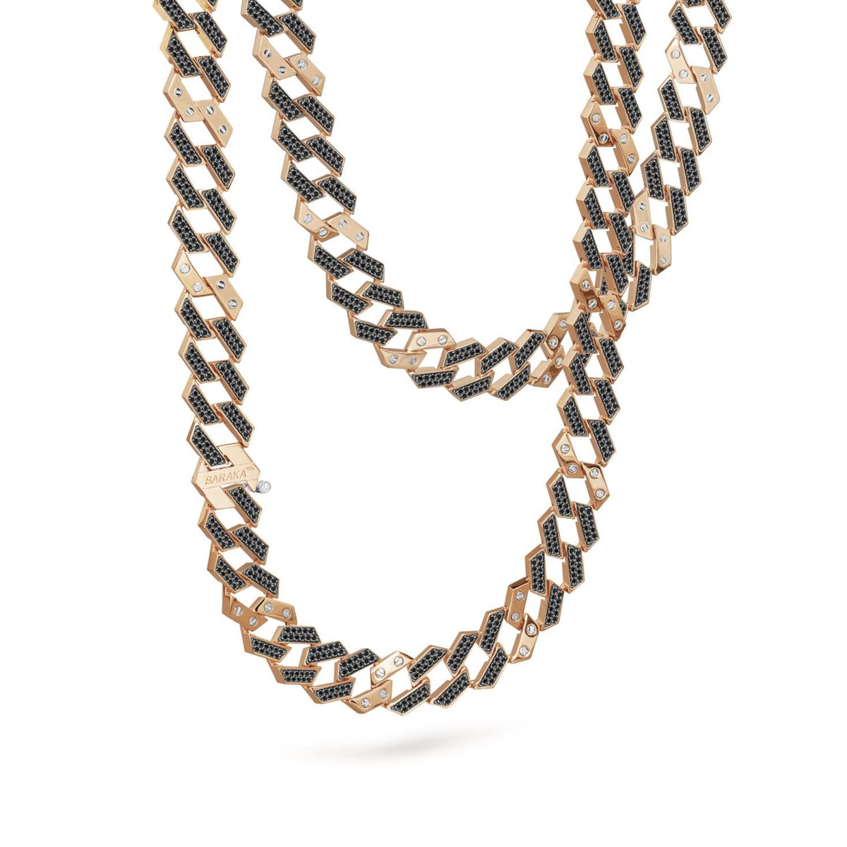 Baraka Ritmika Chain GC324001RBDN, a men's chain in rose and white gold set with diamonds