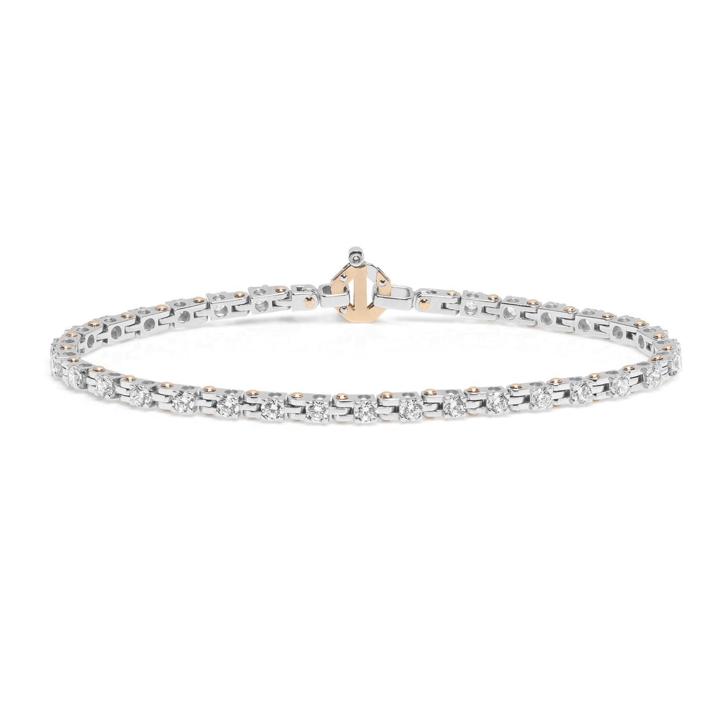 Baraka Tecnodiamonds Bracelet BR314031BRDB, a men's bracelet in rose and white gold set with diamonds