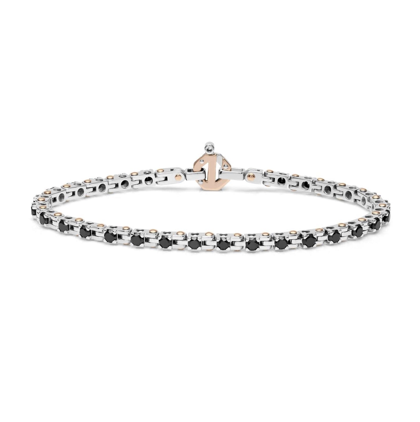 Baraka Tecnodiamonds Bracelet BR314031BRDN, a men's bracelet in rose and white gold set with diamonds