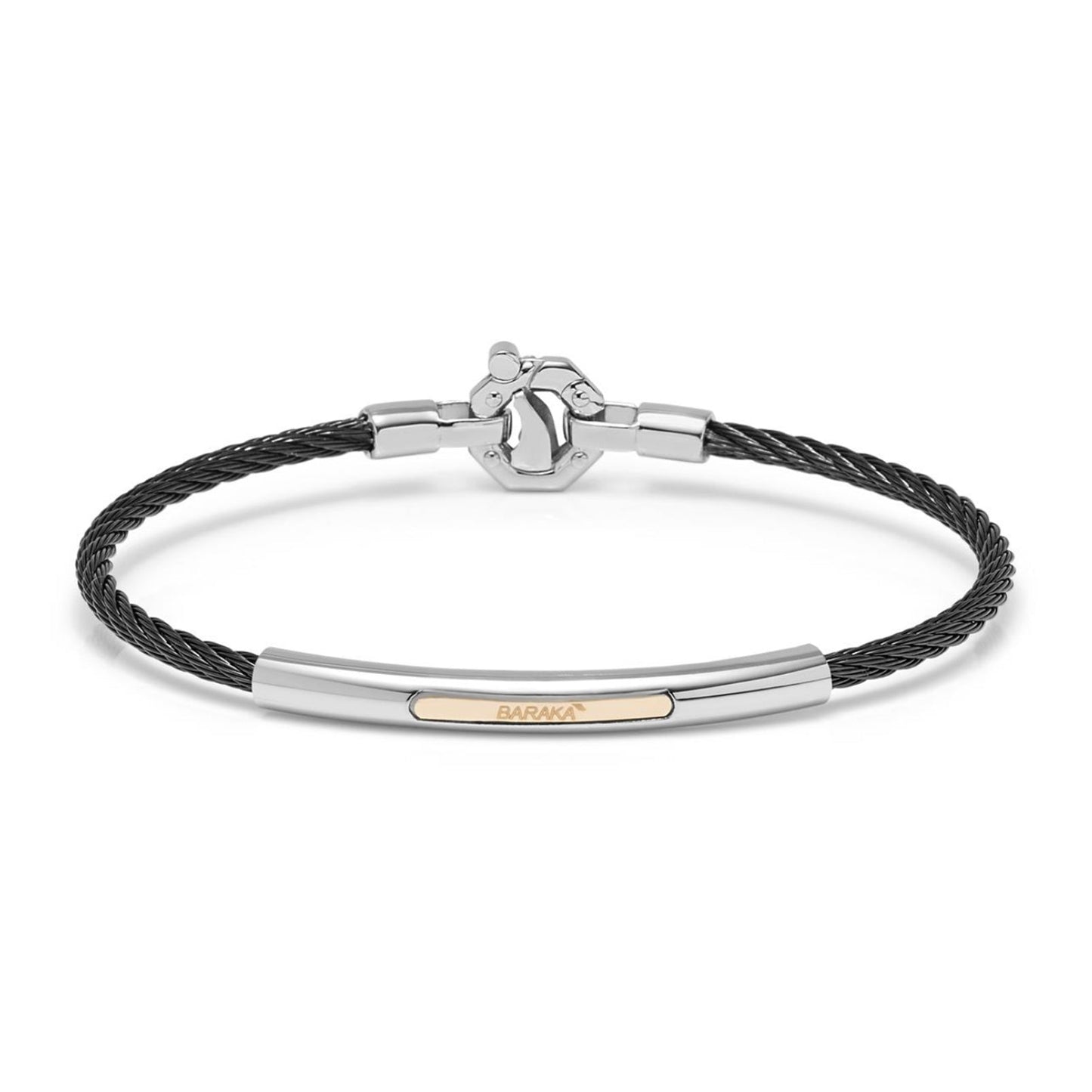 Baraka 316L Bracelet BR312111ROAC-02, a men's bracelet in rose gold and stainless steel set with diamonds