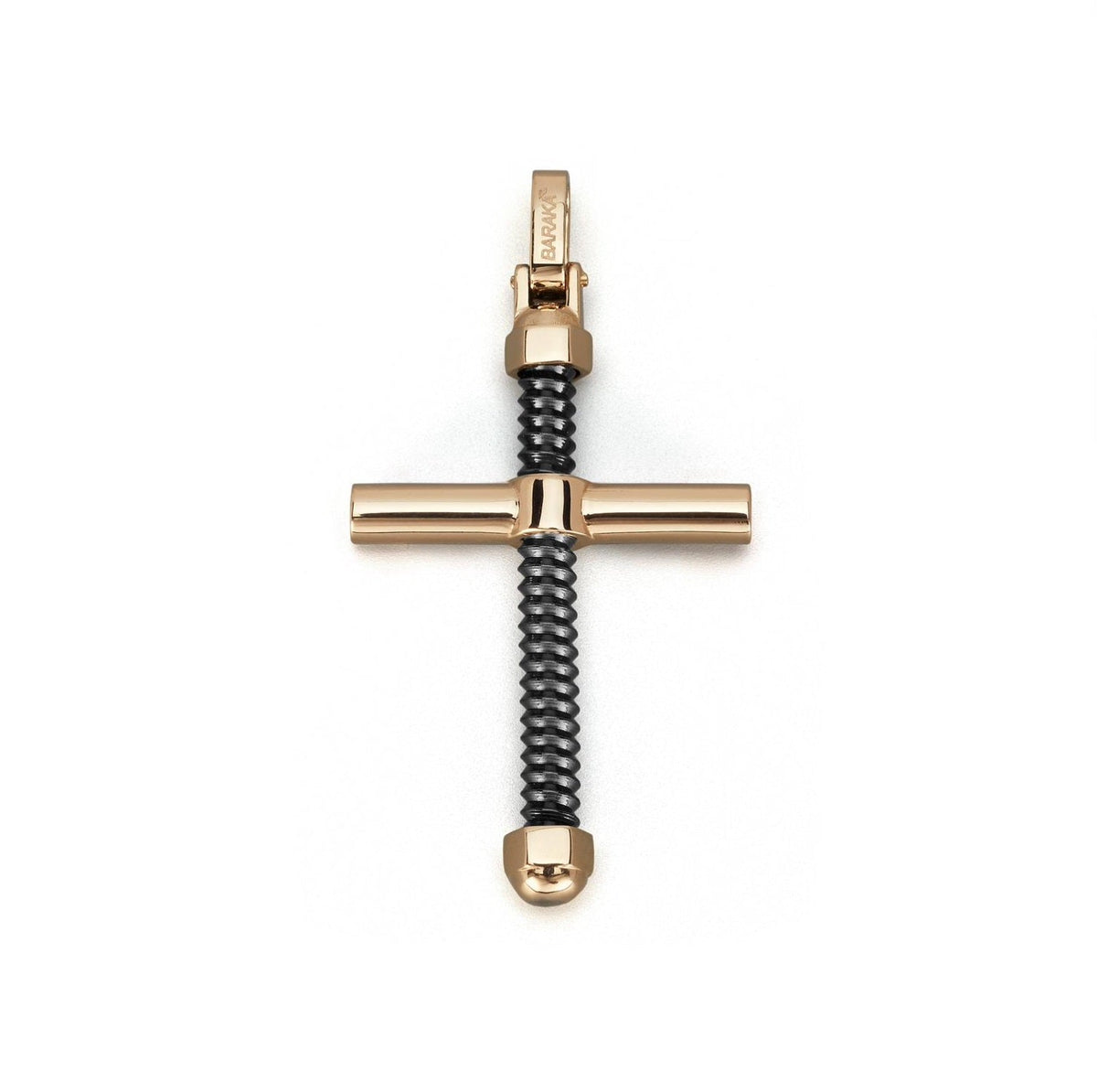Baraka 316L Cross CR334501ROAN, a men's cross in rose gold and stainless steel