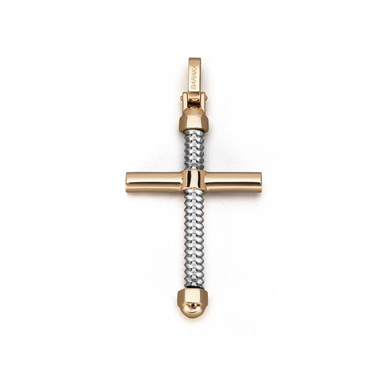 Baraka 316L Cross CR334511ROAC, a men's cross in rose gold and stainless steel