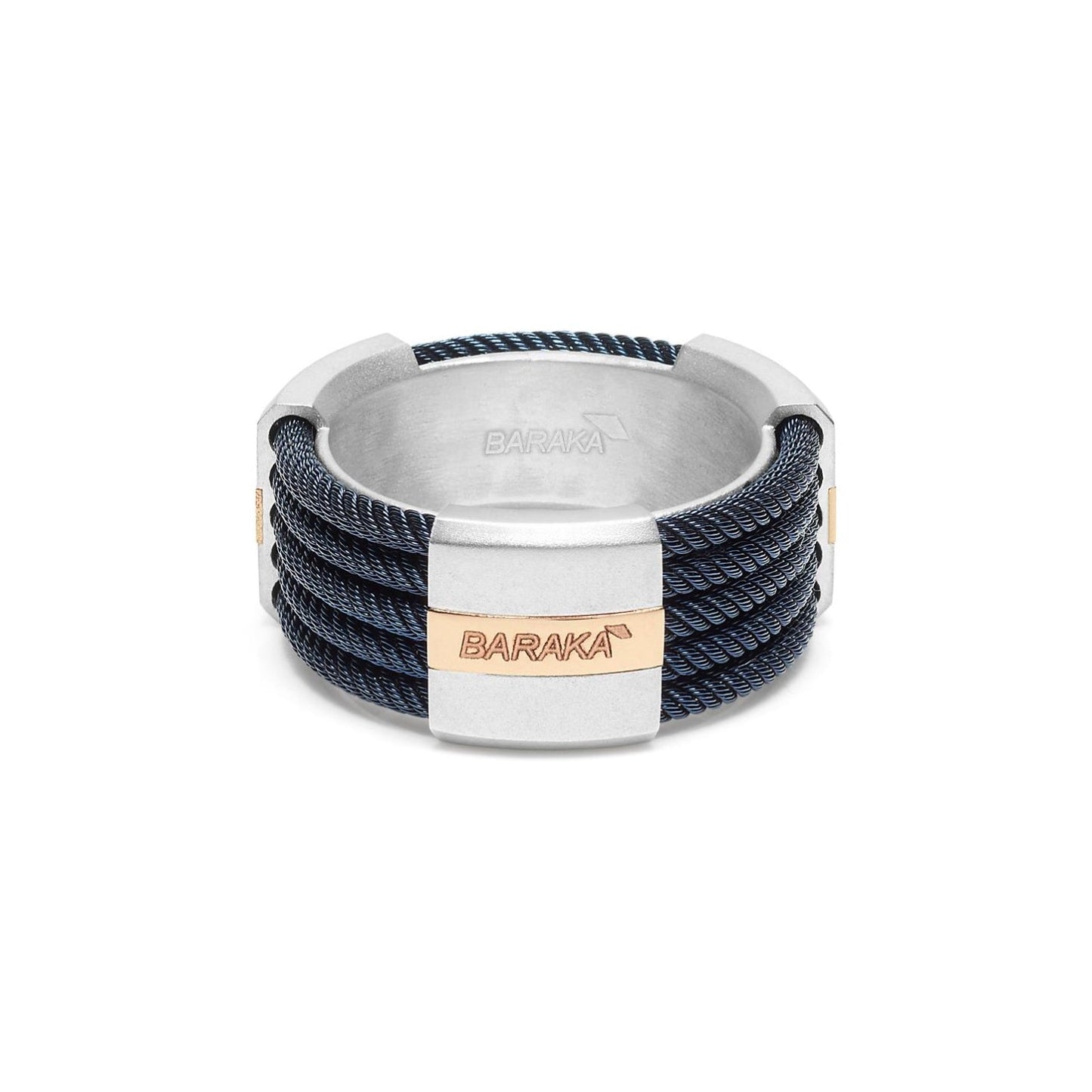 Baraka 316L Ring AN293081ROAG, a men's ring in rose gold and silver