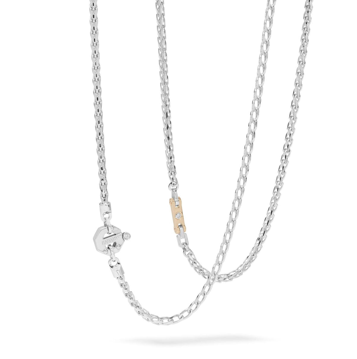 Baraka Artica Chain GC314241BRDB-03, a men's chain in rose and white gold and stainless steel set with diamonds