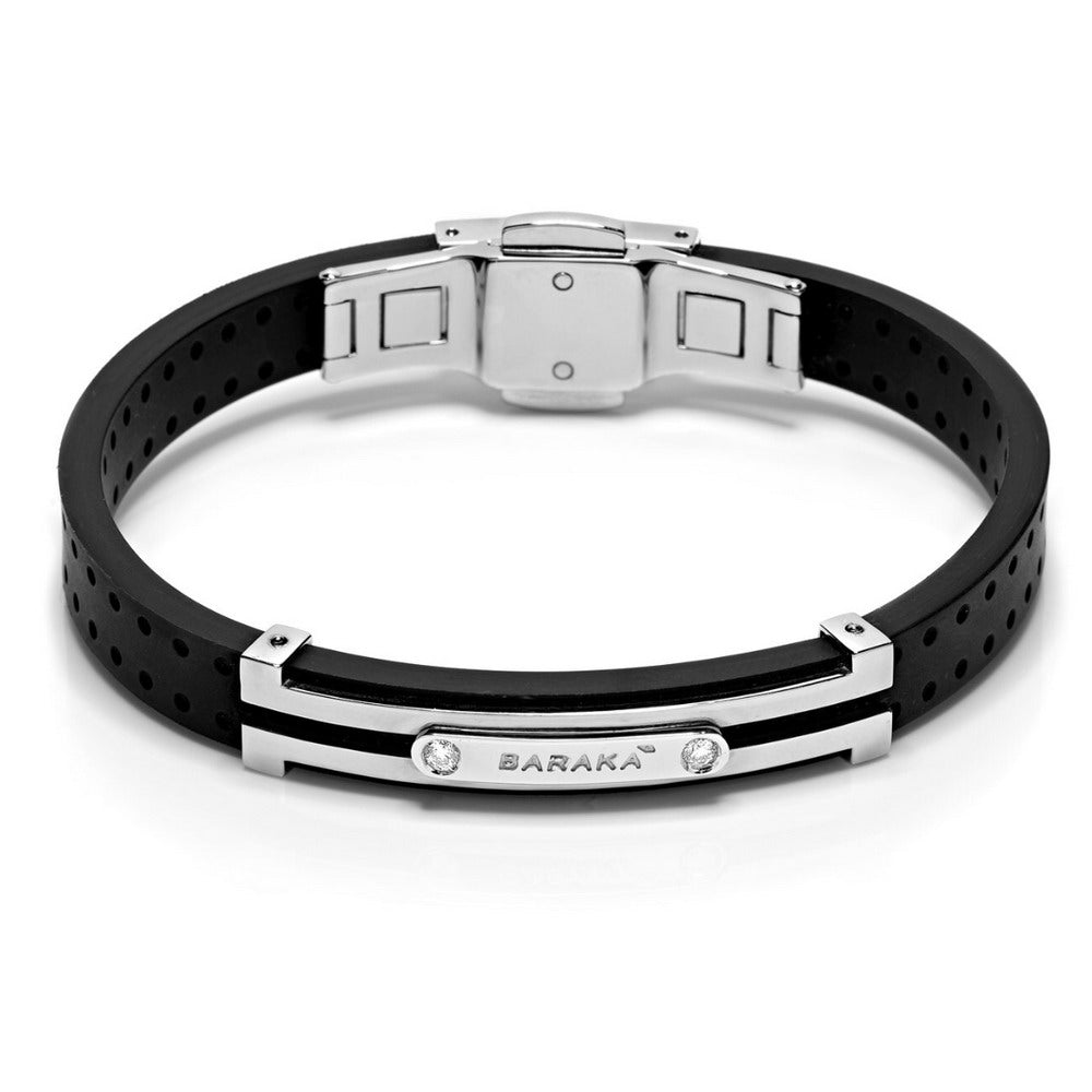 Baraka Vortex Bracelet BR214421BIAC-10, a men's bracelet in white gold and stainless steel set with diamonds