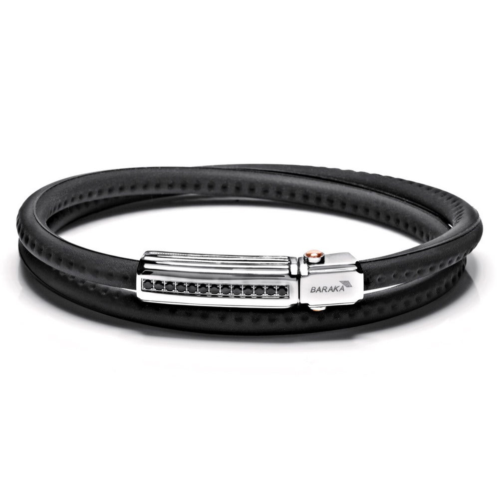 Baraka Discovery Bracelet BR245031RODN-20, a men's bracelet in rose gold and stainless steel set with diamonds