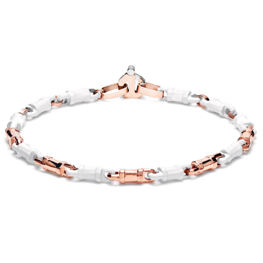Baraka Cyborg Сeramic Bracelet BR245141ROCB-02, a men's bracelet in rose and white gold and black ceramic set with diamonds