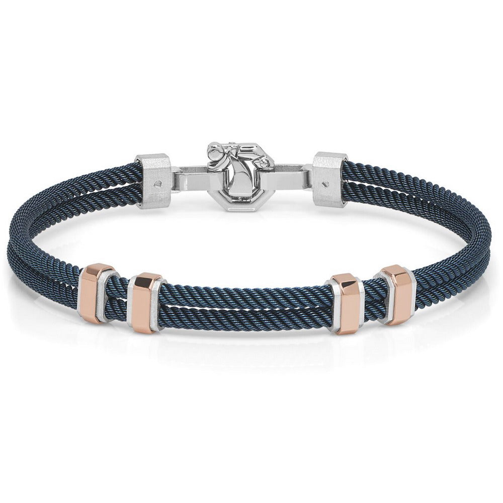 Baraka 316L Bracelet BR282011ROLU-02, a men's bracelet in rose gold and silver set with diamonds
