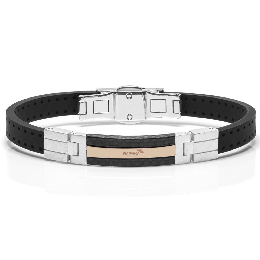 Baraka Fiber Bracelet BR291171ROCO, a men's bracelet in rose gold and silver