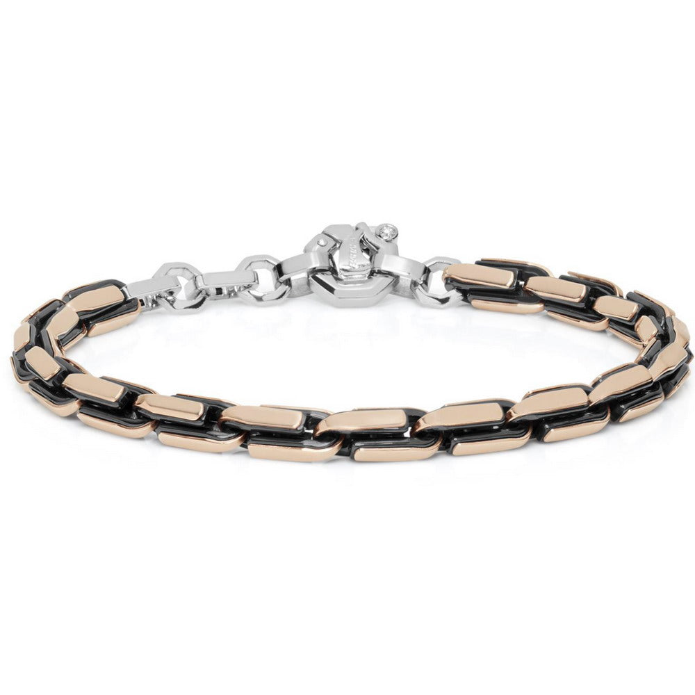 Baraka Cyborg Ceramic Bracelet BR292251ROCN-02, a men's bracelet in rose gold and black ceramic set with diamonds