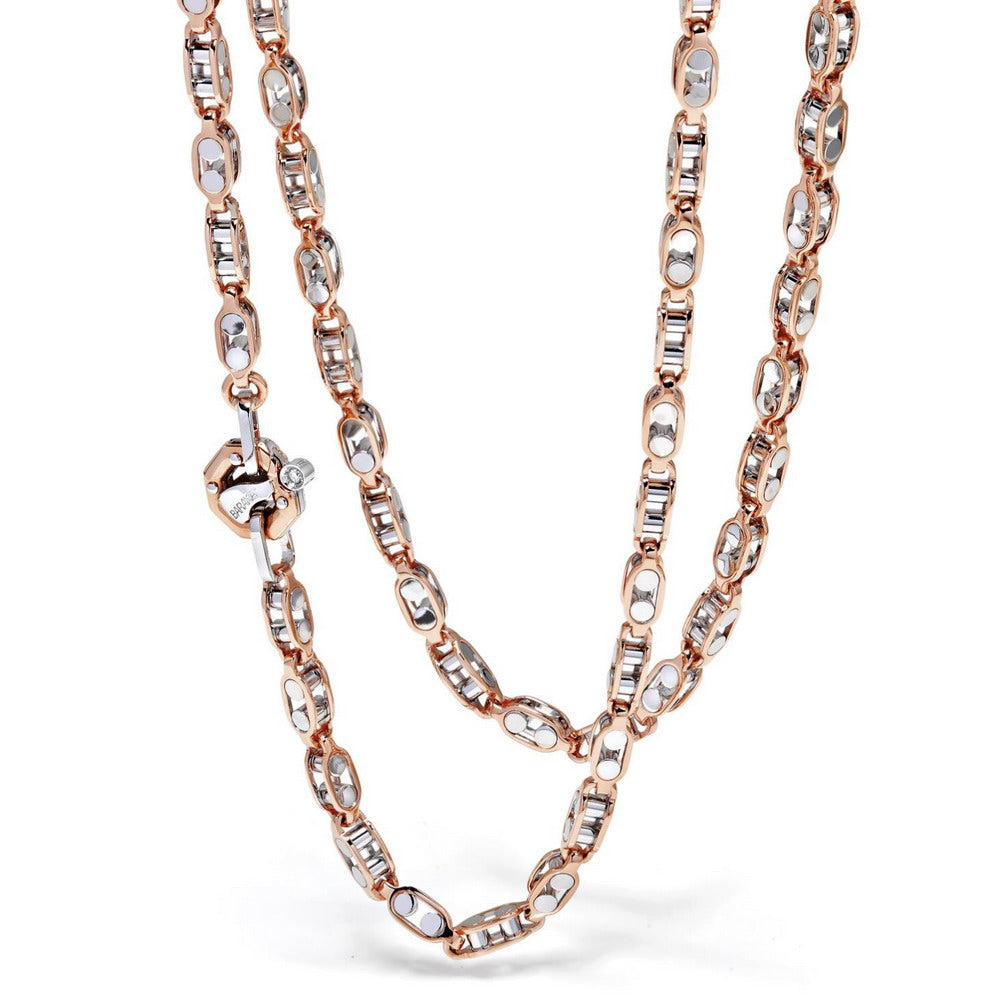 Baraka Ritmika Chain GC214771RBLU-02, a men's chain in rose and white gold set with diamonds