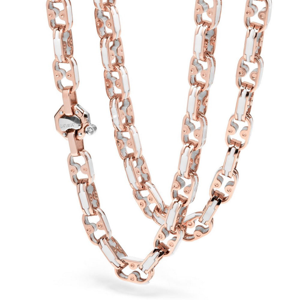 Baraka Cyborg Ceramic Chain GC221511ROCB-02, a men's chain in rose and white gold and black ceramic set with diamonds