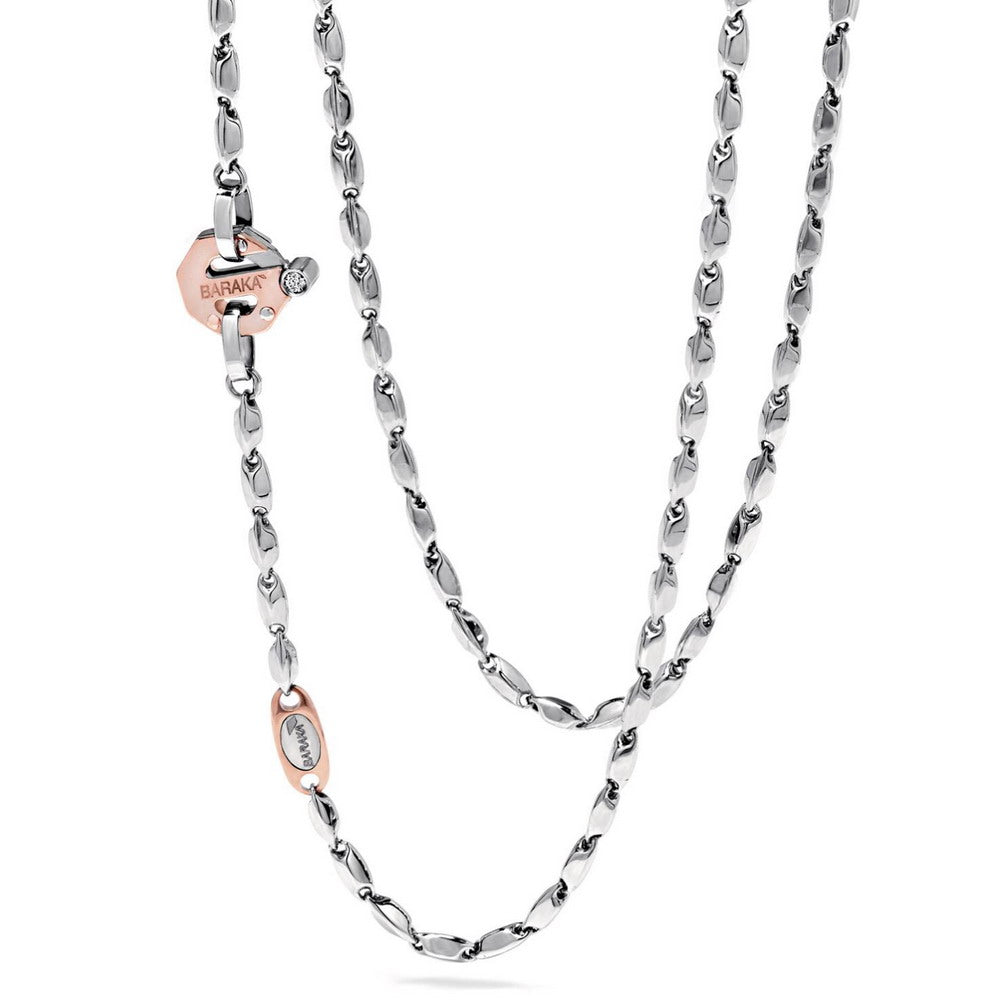 Baraka Nexus Chain GC221721BIDB-02, a men's chain in rose and white gold set with diamonds