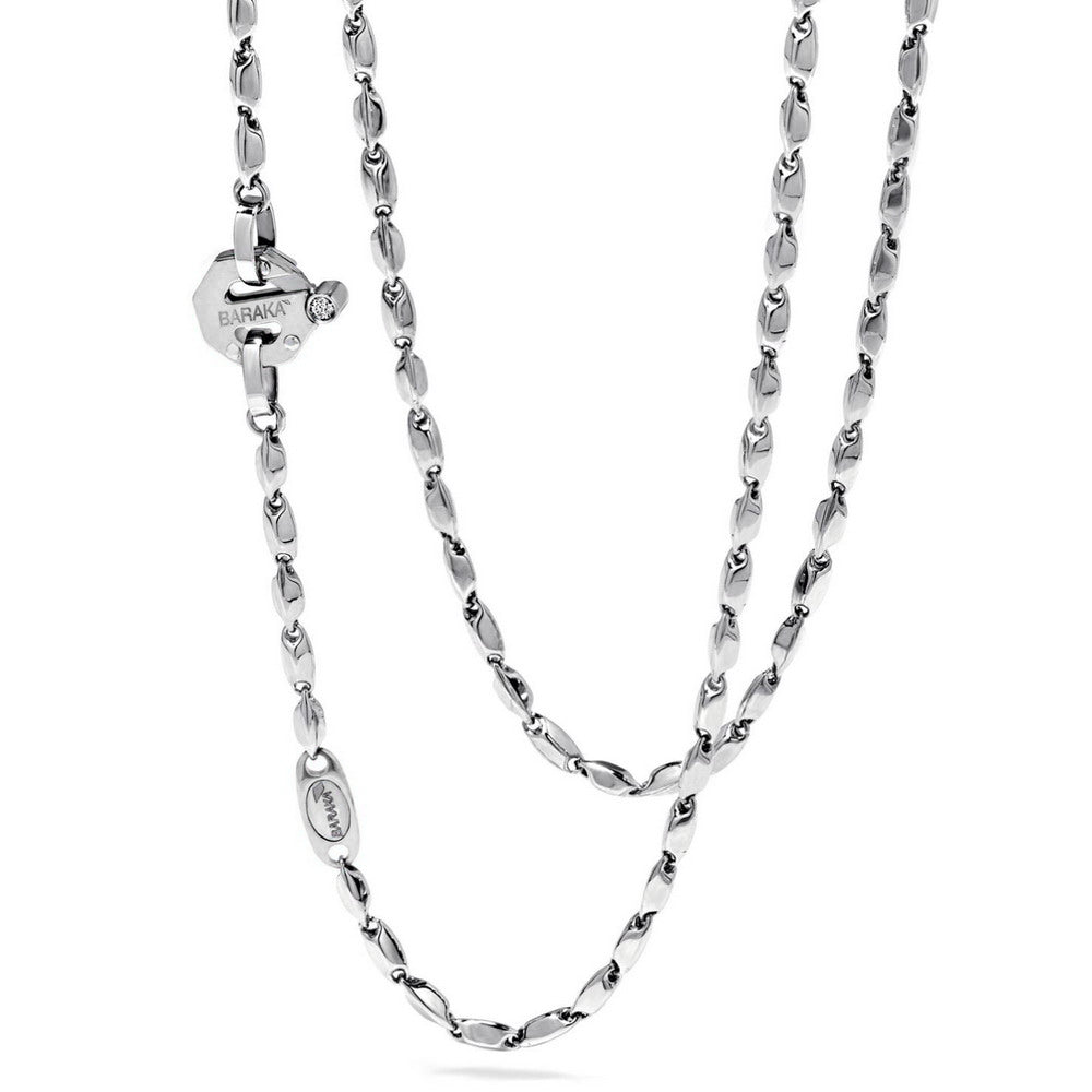 Baraka Nexus Chain GC221721BILU-02, a men's chain in white gold set with diamonds