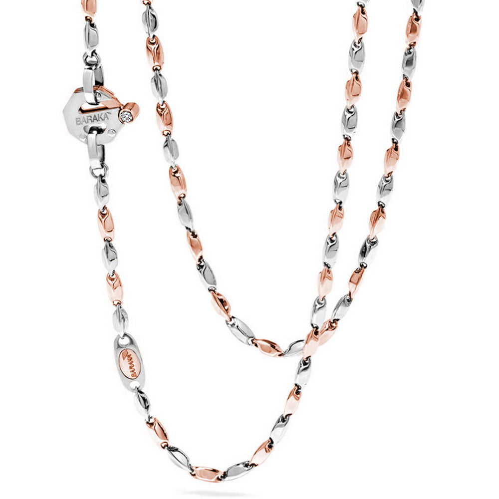 Baraka Nexus Chain GC221721RBDB-02, a men's chain in rose and white gold set with diamonds