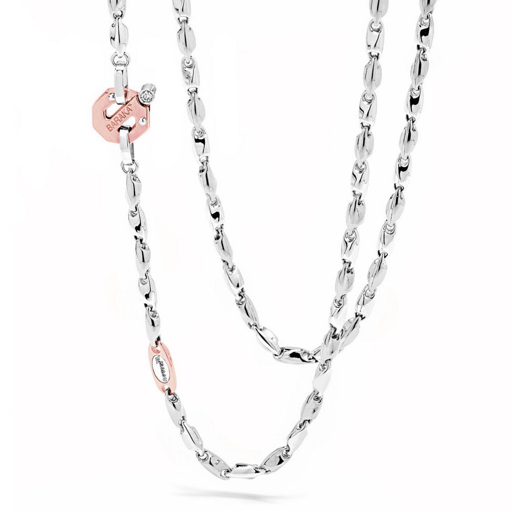 Baraka Nexus Chain GC221941BIDB-02, a men's chain in rose and white gold set with diamonds