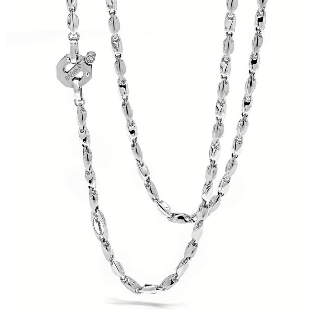 Baraka Nexus Chain GC221941BILU-02, a men's chain in white gold set with diamonds
