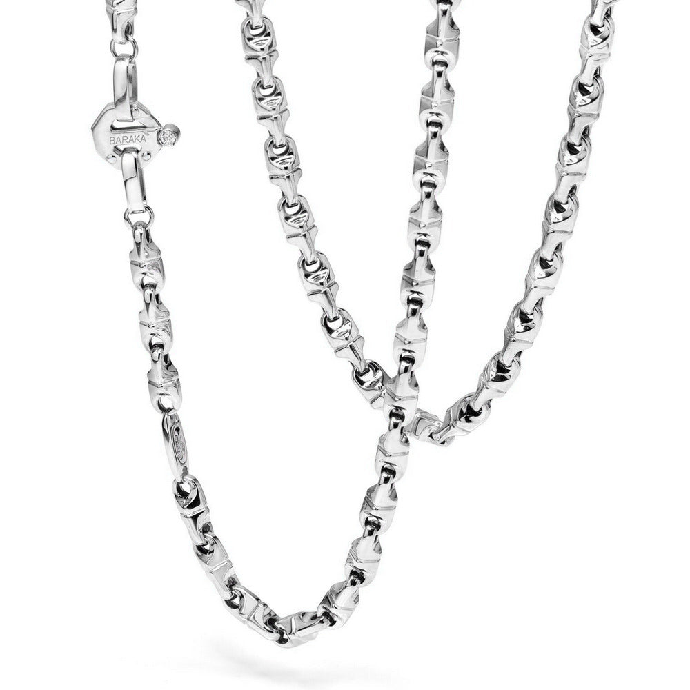 Baraka Nexus Chain GC222021BILU-02, a men's chain in white gold set with diamonds