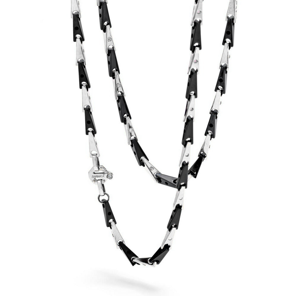 Baraka Cyborg Ceramic Chain GC232071BOCN-02, a men's chain in white gold and black ceramic set with diamonds