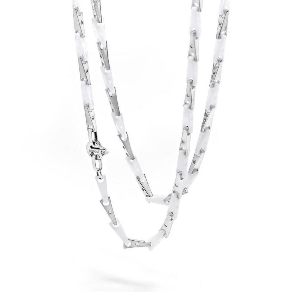 Baraka Cyborg Ceramic Chain GC232071BOCB-02, a men's chain in white gold and black ceramic set with diamonds