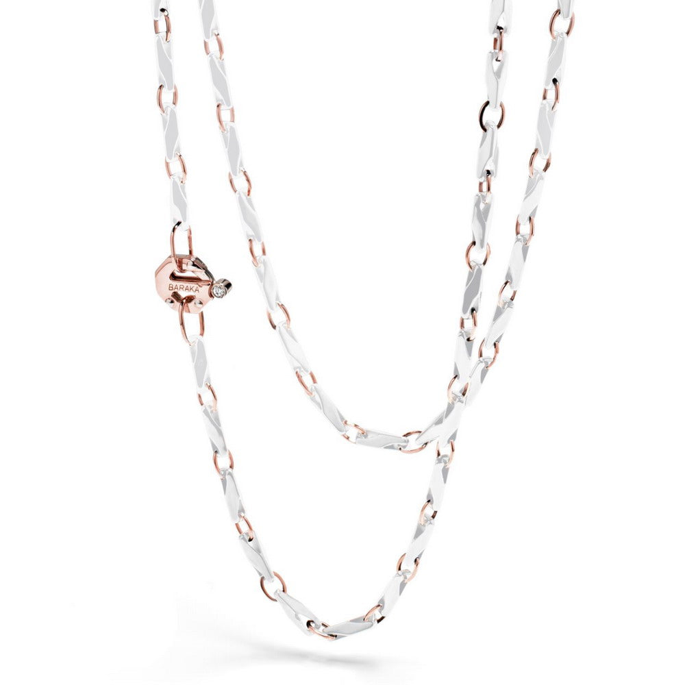 Baraka Cyborg Ceramic Chain GC243281ROCB-02, a men's chain in rose gold and black ceramic set with diamonds