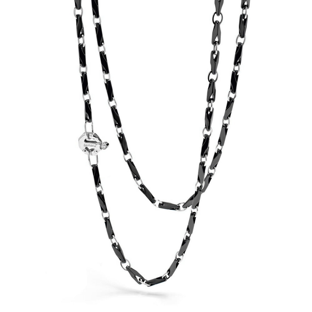 Baraka Cyborg Ceramic Chain GC243281BOCN-02, a men's chain in white gold and black ceramic set with diamonds