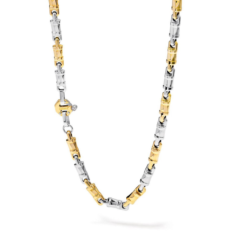 Baraka Nexus Chain GC245071GBDB-02, a men's chain in white and yellow gold set with diamonds
