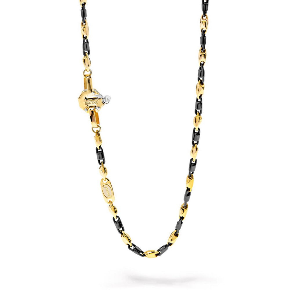 Baraka Cyborg Ceramic Chain GC245101GICN-02, a men's chain in white and yellow gold and black ceramic set with diamonds