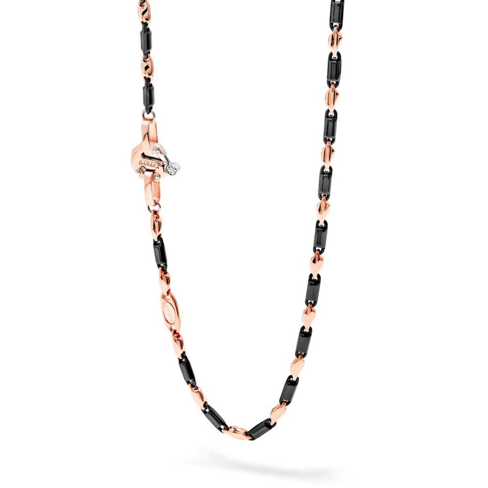 Baraka Cyborg Ceramic Chain GC245121ROCN-02, a men's chain in rose and white gold and black ceramic set with diamonds