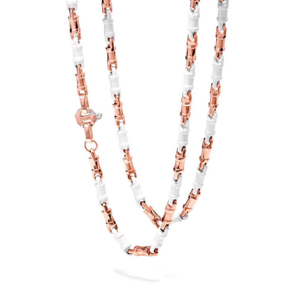 Baraka Cyborg Ceramic Chain GC245141ROCB-02, a men's chain in rose gold and black ceramic set with diamonds