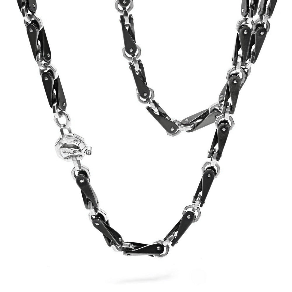 Baraka Cyborg Ceramic Chain GC261091BOCN-02, a men's chain in white gold and black ceramic set with diamonds
