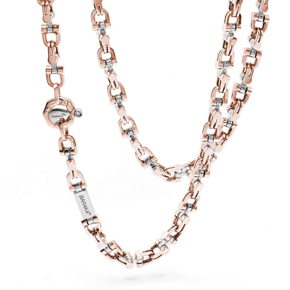 Baraka Ritmika Chain GC261201RBLU-02, a men's chain in rose and white gold set with diamonds