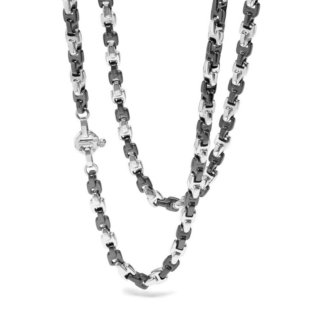 Baraka Cyborg Ceramic Chain GC275381BOCN-02, a men's chain in white gold and black ceramic set with diamonds