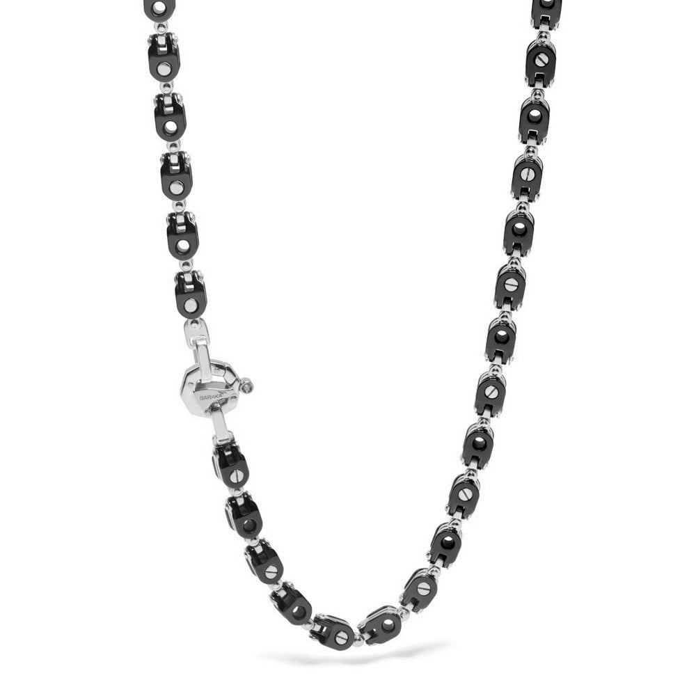 Baraka Cyborg Ceramic Chain GC291031BOCN-02, a men's chain in white gold and black ceramic set with diamonds