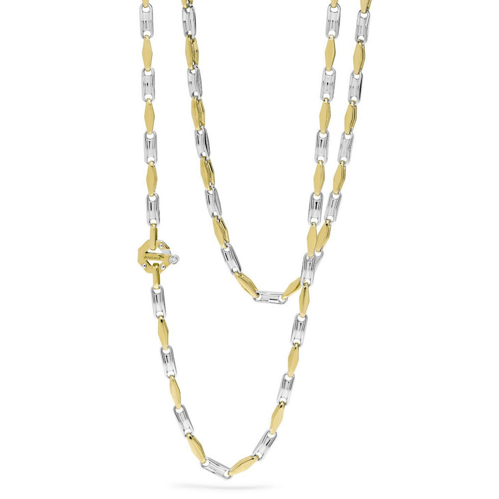 Baraka Ritmika Chain GC293261BGLU-02, a men's chain in white and yellow gold set with diamonds