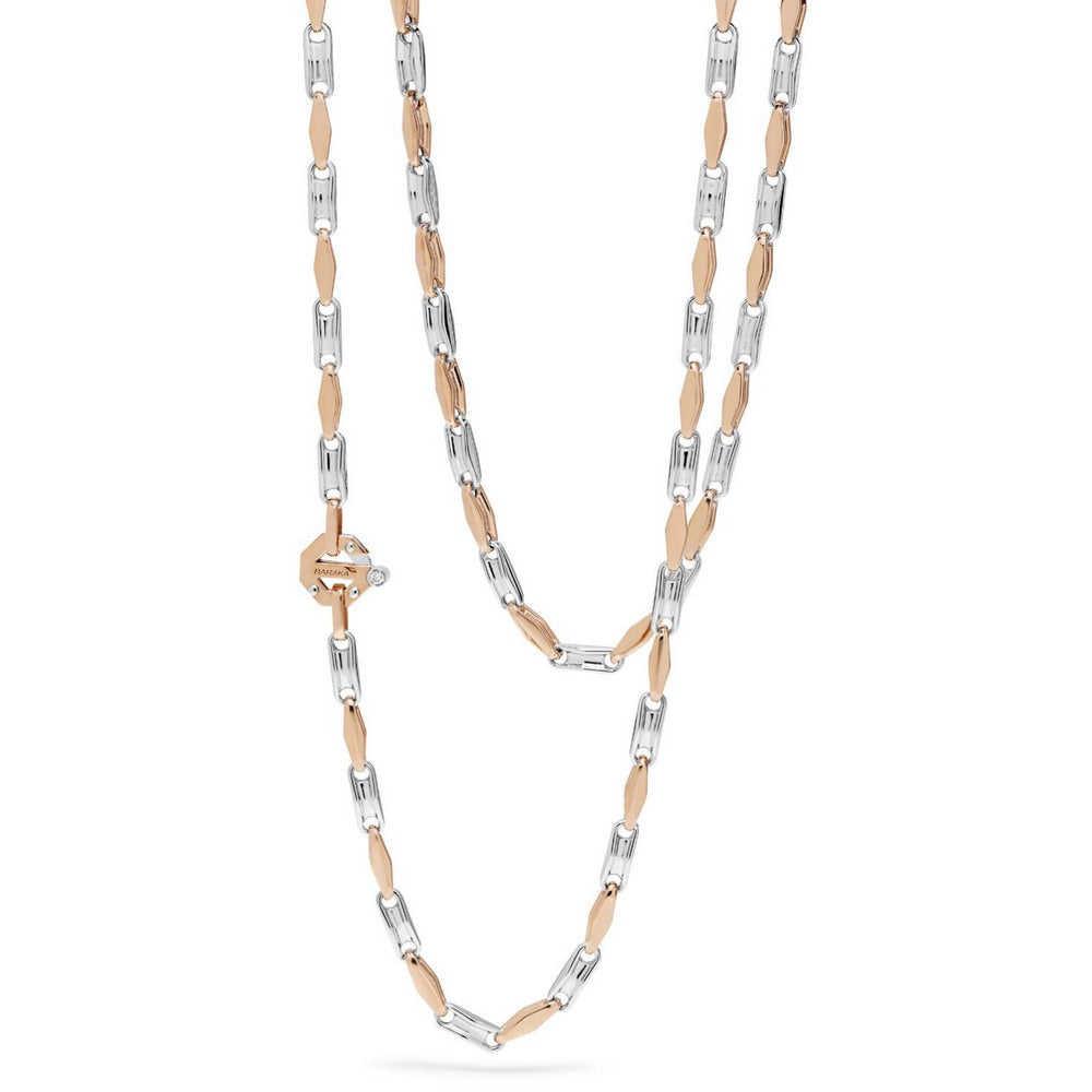 Baraka Ritmika Chain GC293261BRLU-02, a men's chain in rose and white gold set with diamonds