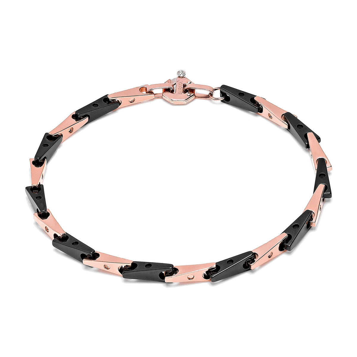 Baraka Cyborg Ceramic Bracelet BR232071ROCN-02, a men's bracelet in rose gold and black ceramic set with diamonds