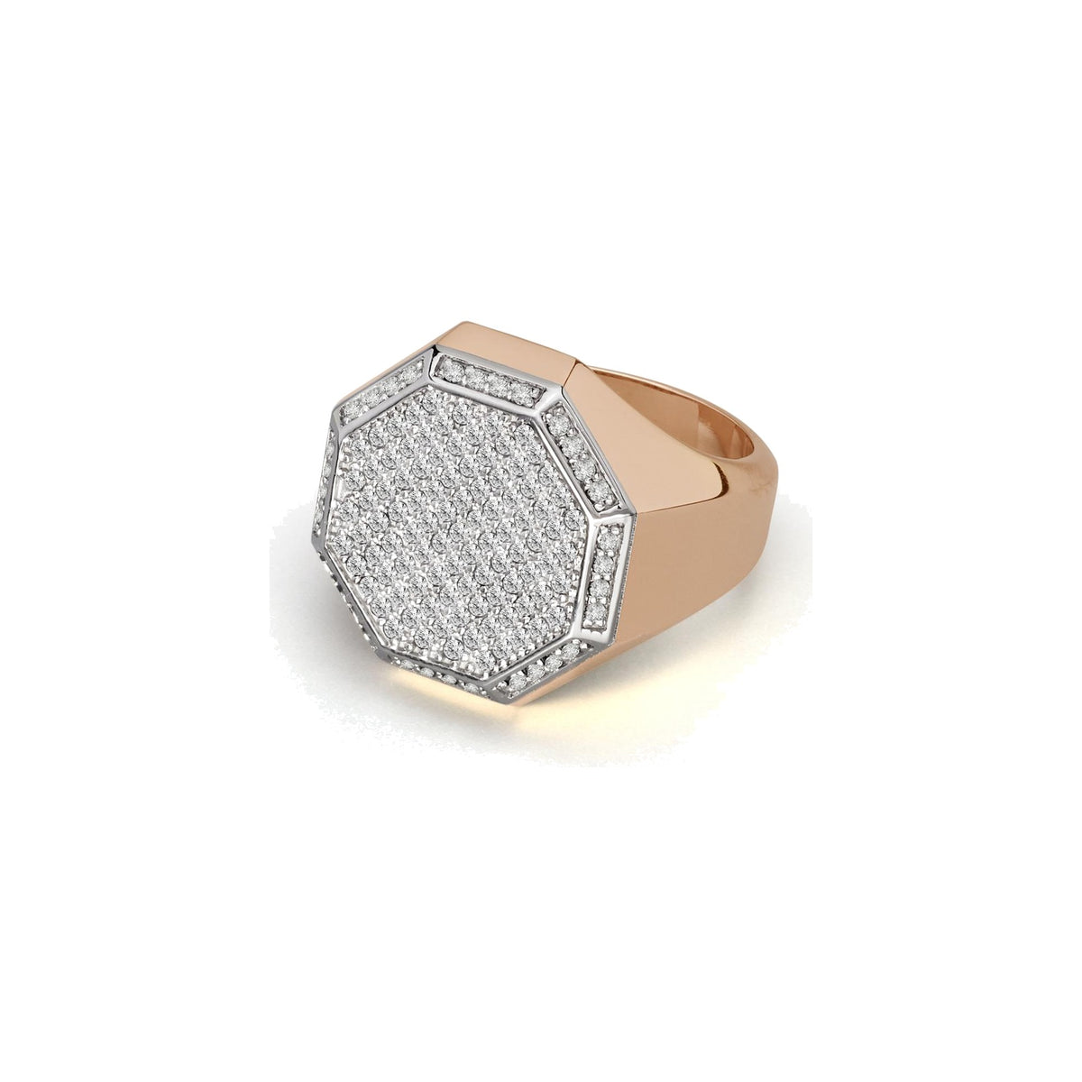 Baraka Diamonds Ring AN353041RBDB, a men's ring in rose and white gold set with diamonds