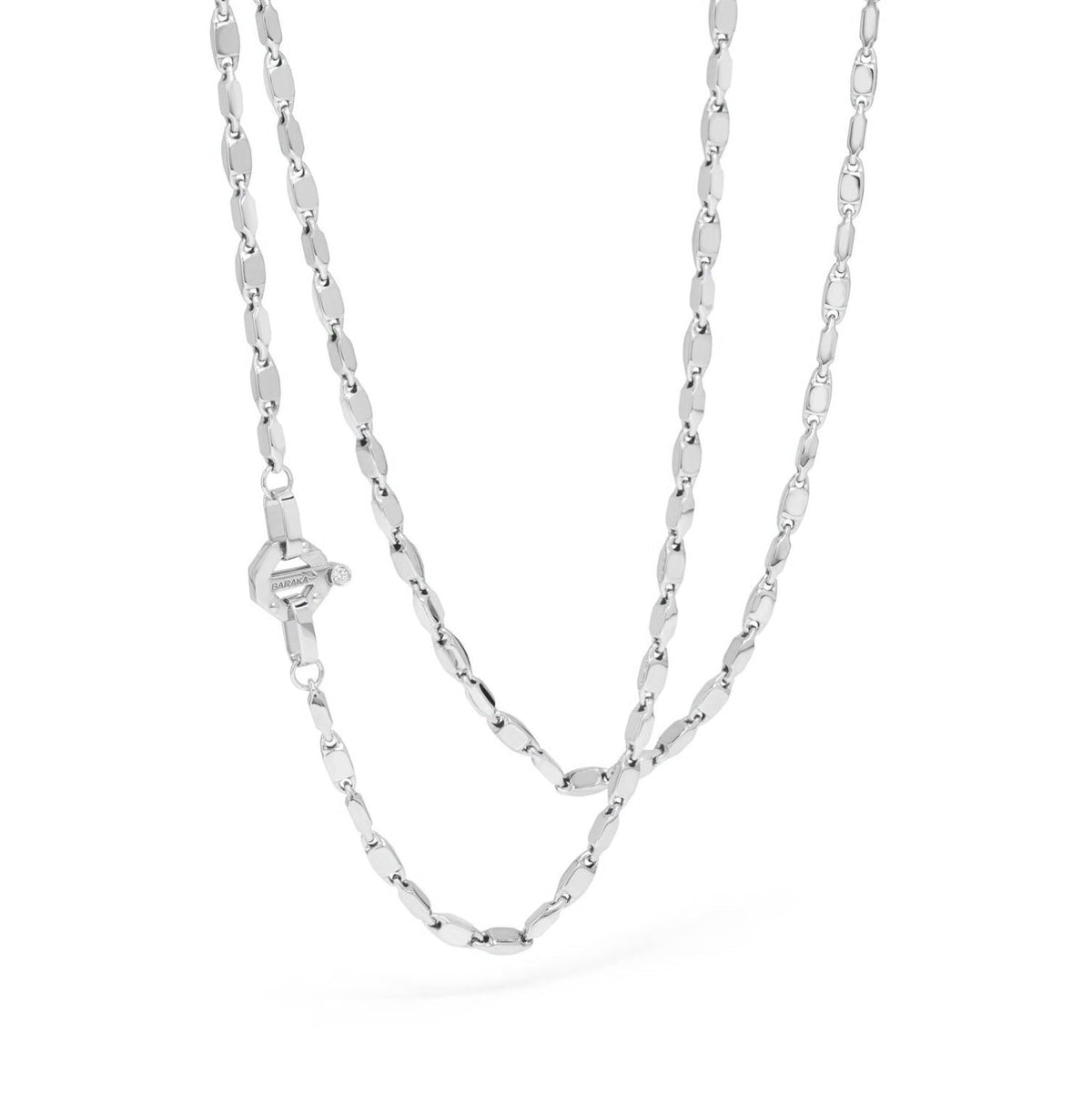 Baraka Nexus Chain GC314021BILU-02, a men's chain in white gold set with diamonds