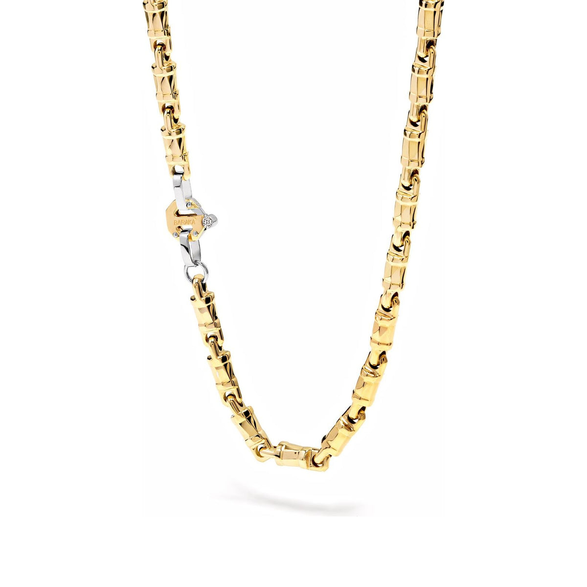 Baraka Nexus Chain GC245071GIDB-02, a men's chain in white and yellow gold set with diamonds